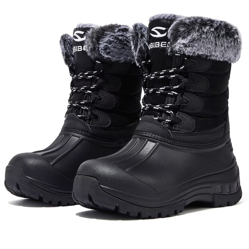 Womens Waterproof Winter Snow Boots Anti-Slip Warm Duck Boots Outdoor Mid-Calf